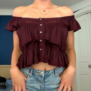 Free People Off the Shoulder Blouse